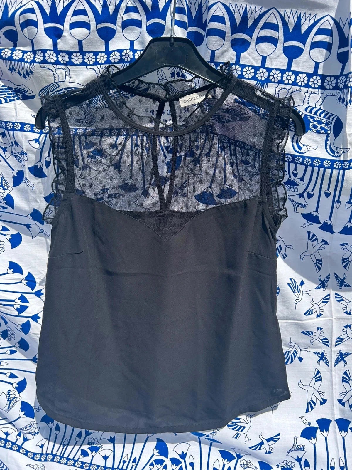 T shirt noir 34/XS cache cache femme neuf